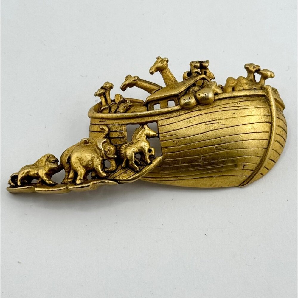 Vintage AJC Noah's Ark Brooch Pin
